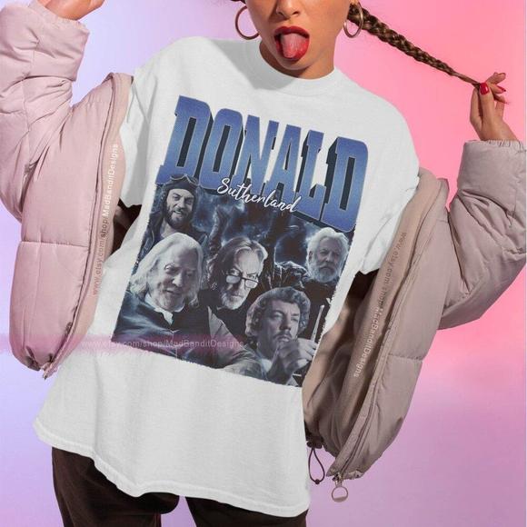 Donald Sutherland Shirt Cool Retro Rock Poster Shirt - Picture 1 of 4